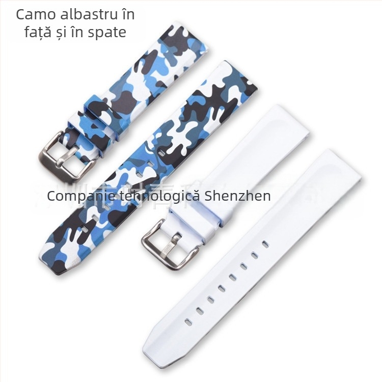 Brățară din silicon camuflaj pentru Samsung S3 Smartwatch — eliberare rapidă, margine plată MC1