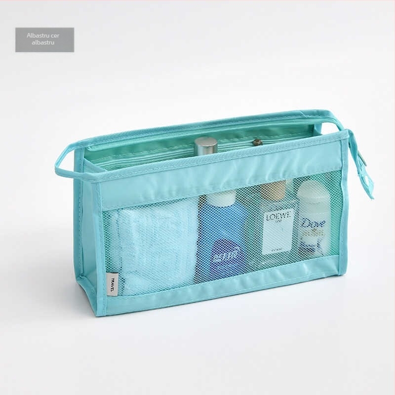 Geantă de toaletă pentru călătorii — nylon, stil simplu modern, depozitare cosmetică, organizator de călătorie