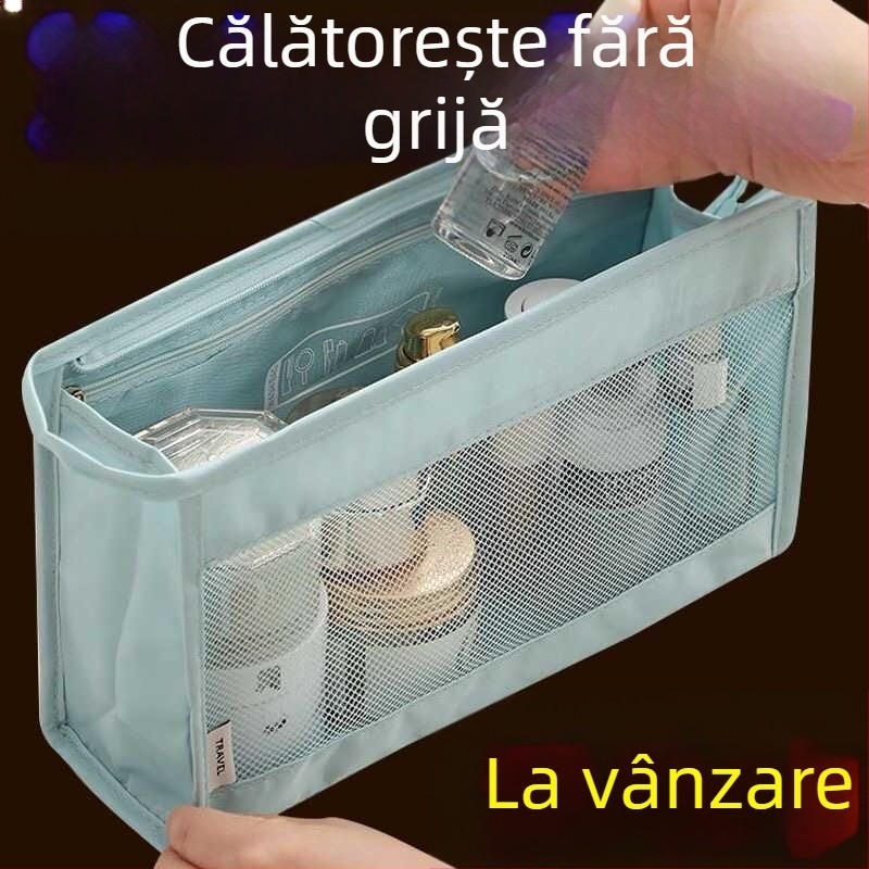 Geantă de toaletă pentru călătorii — nylon, stil simplu modern, depozitare cosmetică, organizator de călătorie
