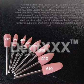Capete de șlefuire din silicon, set de 10 bucăți, pentru șlefuire dentară, manichiură cosmetică și șlefuire pietre prețioase (pre-tratament)