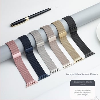 Baohong brățară din oțel inoxidabil Milanese pentru Apple Watch — compatibilă cu Samsung, Apple, Huawei; greutate 80 g