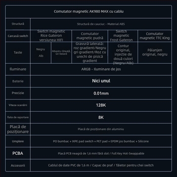 AK980MAX Tastatură de gaming cu iluminare RGB, conectare prin cablu, brand Ajazz/Heijue, lansare 2025