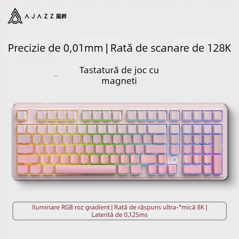 AK980MAX Tastatură de gaming cu iluminare RGB, conectare prin cablu, brand Ajazz/Heijue, lansare 2025