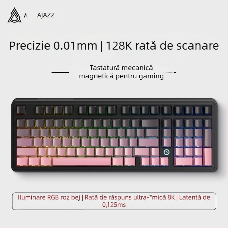 AK980MAX Tastatură de gaming cu iluminare RGB, conectare prin cablu, brand Ajazz/Heijue, lansare 2025