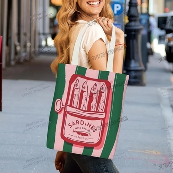 Geantă Tote din pânză Karan cu imprimare a logo-ului, imprimare UV digitală și serigrafie, Origine Yiwu