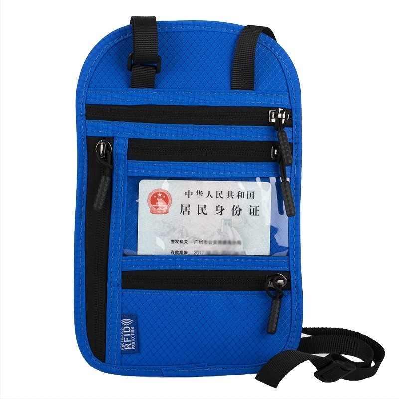 Geantă pentru pașaport cu curea crossbody – RFID, anti-furt, impermeabilă, rezistentă la uzură, căptușeală din nylon, pentru bărbați, suport pentru pașaport și buletin, husă pentru documente de călătorie, logo fix