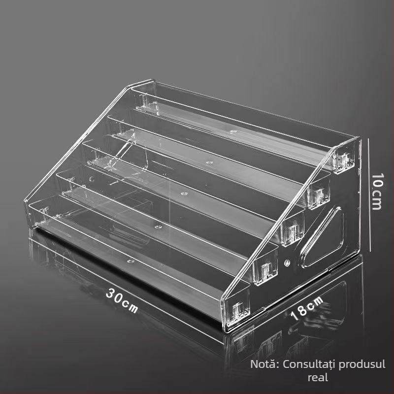 Suport de birou în stil cascadă pentru parfumuri și produse cosmetice, transparent, capacitate mare, etajat, depozitare detașabilă