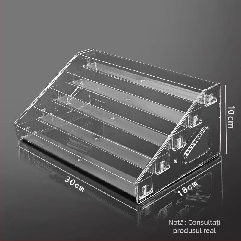 Suport de birou în stil cascadă pentru parfumuri și produse cosmetice, transparent, capacitate mare, etajat, depozitare detașabilă