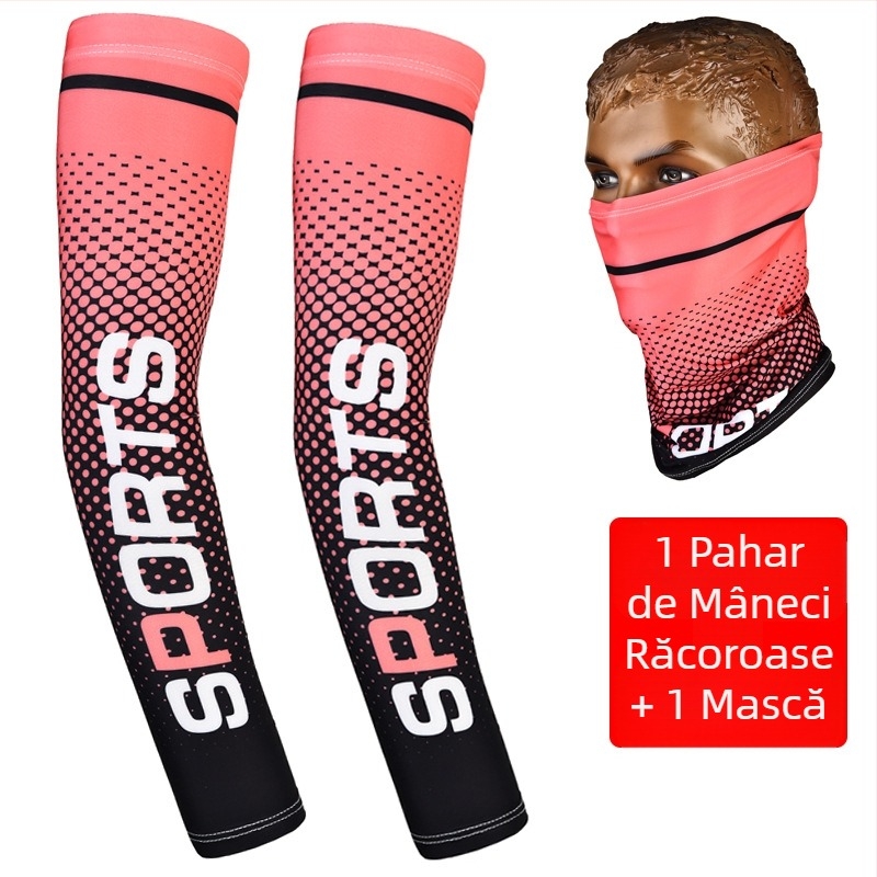 Mâneci cu protecție UV, material Ice-Silk din poliester, croială lejeră pentru activități în aer liber (bărbați)