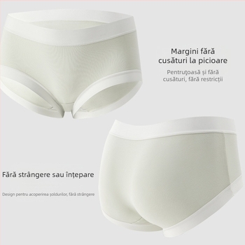 Chiloți femei din bumbac, antibacteriali, talie medie, model triunghiular, căptușeală în zona inghinală din grafenă