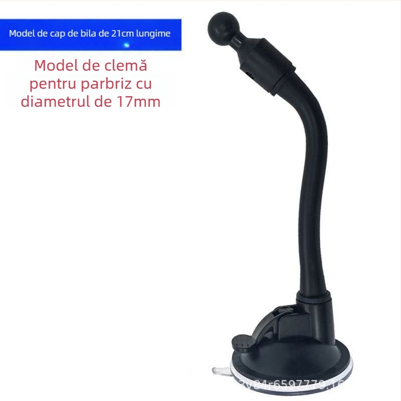 Suport auto pentru telefon cu cap sferic, ventuză extinsă, tijă lungă, adaptor universal — Model RST-X28