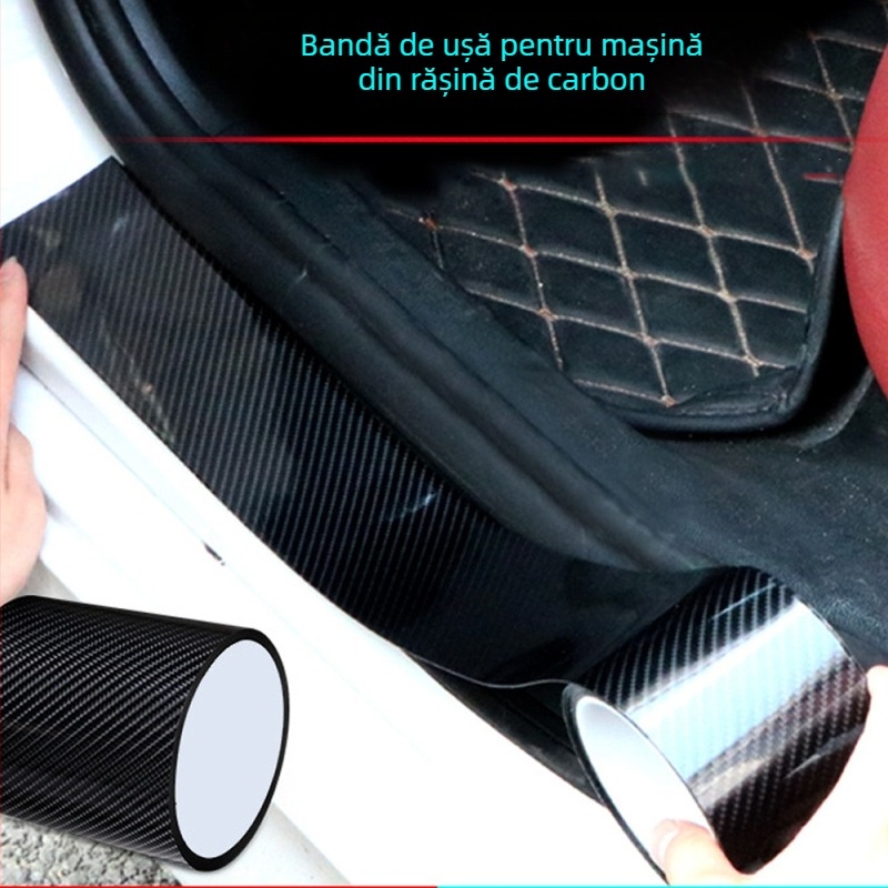 Hao Kuang Autocolant protector din fibră de carbon pentru mașină, tip adeziv, model fibră de carbon