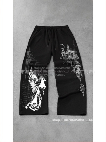 Pantaloni cargo, croială liberă, lungi, talie medie, închidere cu șnur