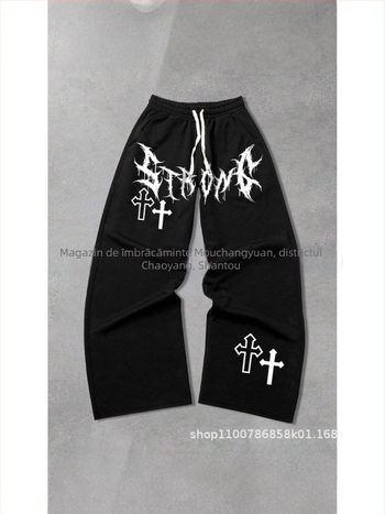 Pantaloni cargo, croială liberă, lungi, talie medie, închidere cu șnur