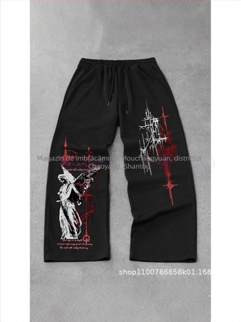 Pantaloni cargo, croială liberă, lungi, talie medie, închidere cu șnur