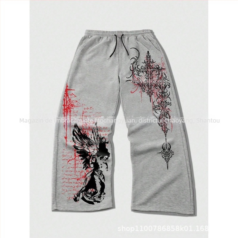 Pantaloni cargo, croială liberă, lungi, talie medie, închidere cu șnur