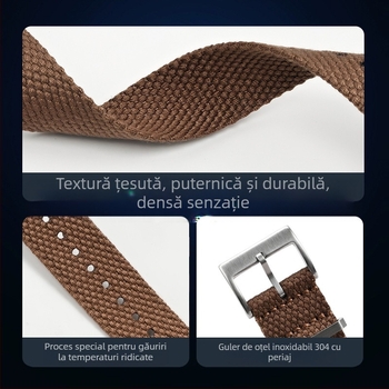 Curea de ceas — din in, cu inel din oțel, origine Shenzhen, brand Cheung kei, vară 2025