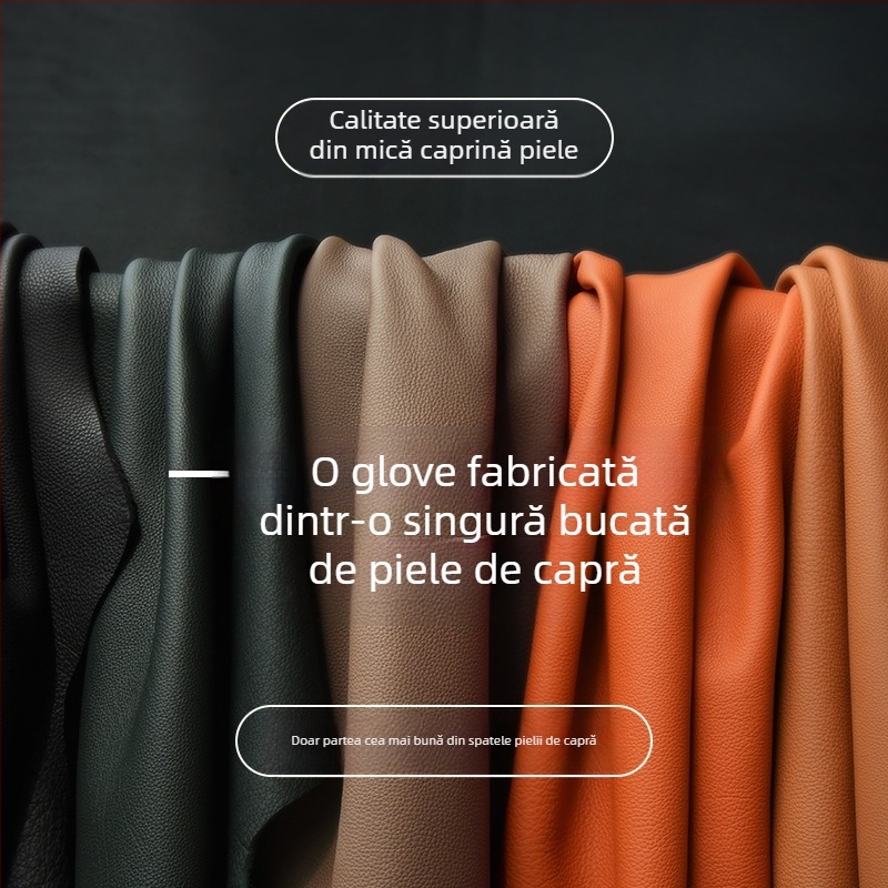 Mănuși din piele de oaie cu degete – călduroase, pentru primăvară, lansare iarna 2024