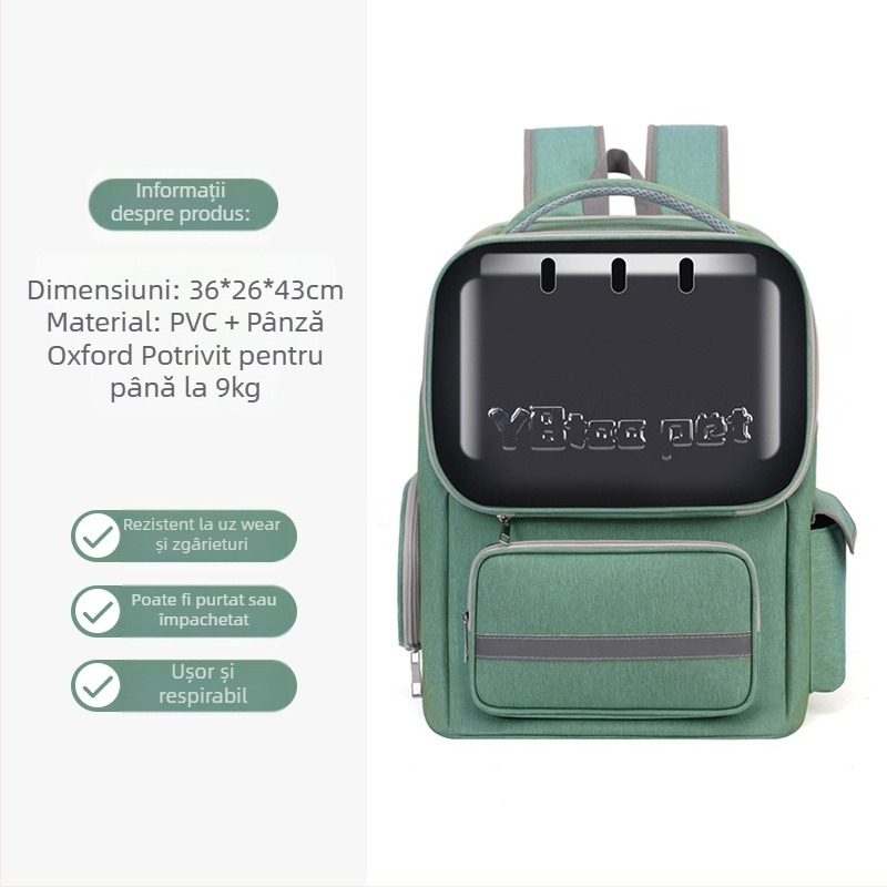 Rucsac pentru animale de companie, pentru pisici și câini mici, design respirabil tip capsulă spațială, capacitate mare