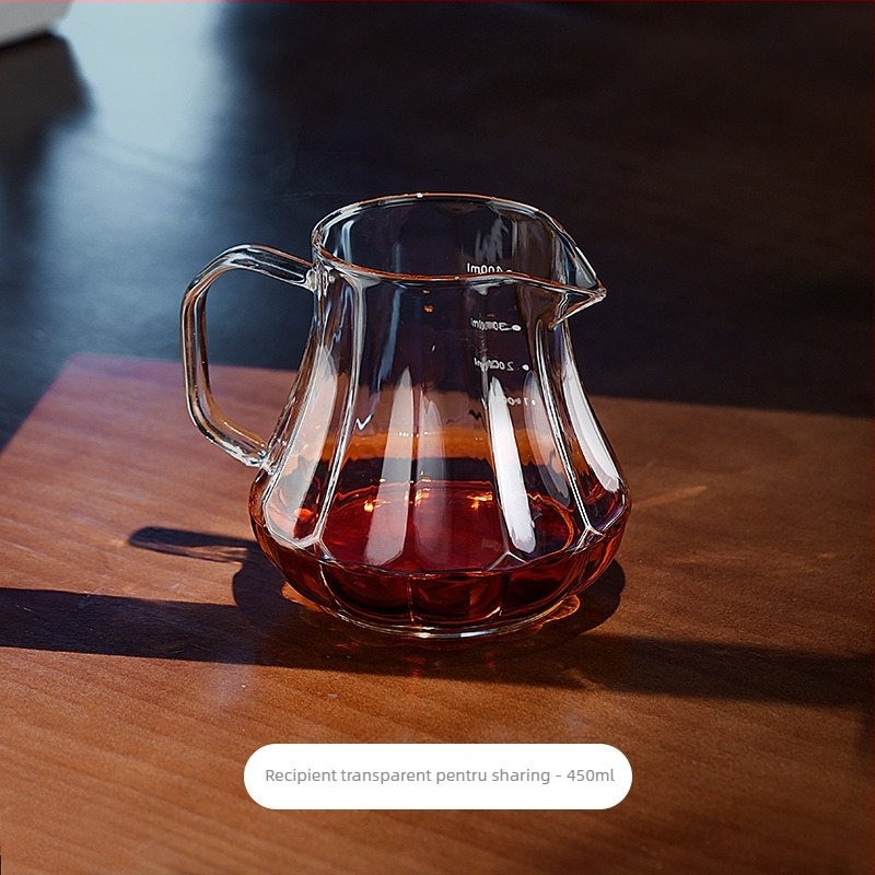 Bincoo Oală de cafea din sticlă pentru împărțire, cu ceașcă de degustare și filtru – stil modern minimalist, design simplu