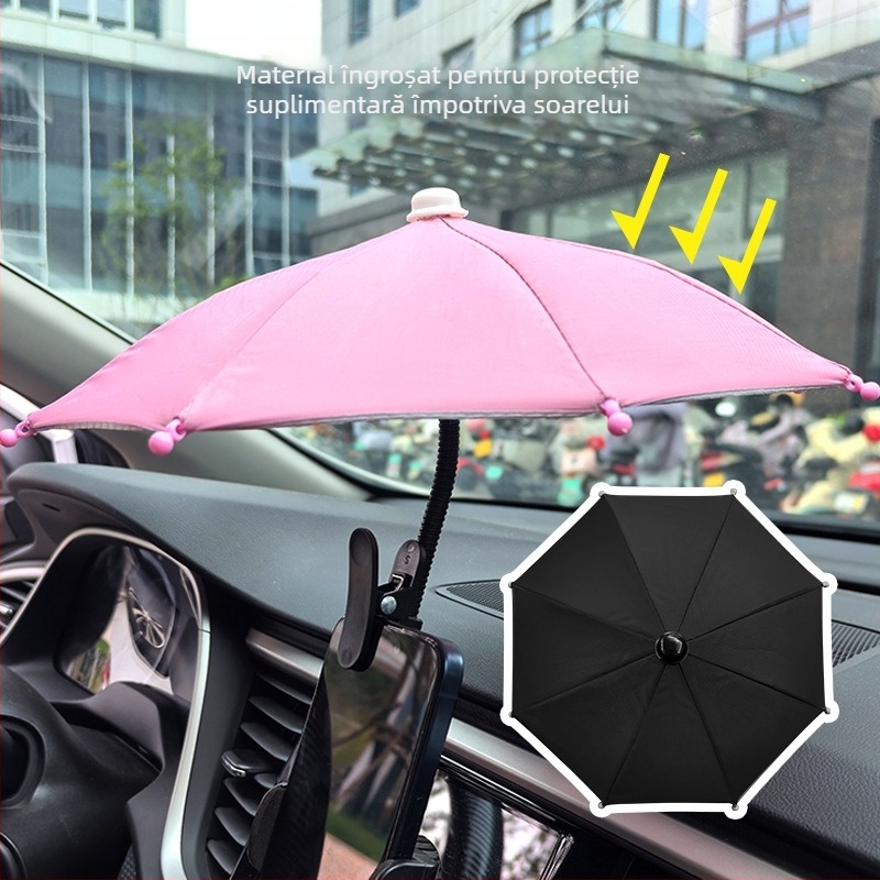 Umbrelă mini cu ax și mâner din oțel, 8 nervuri, pânză poliesterică, protecție UV PA+++, deschidere/închidere manuală