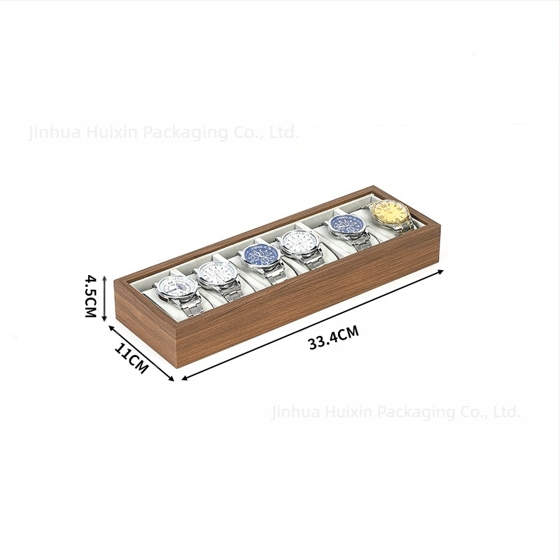 Tava de afișare pentru ceasuri din lemn, lucrată manual, 6–30 poziții, ambalaj cadou pentru bijuterii