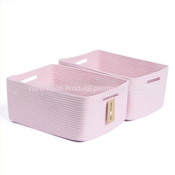 Yunxin AB-125B coș de depozitare din sfoară de bumbac – organizator multifuncțional pentru CD-uri, telecomenzi, papetărie, cosmetice și cărți