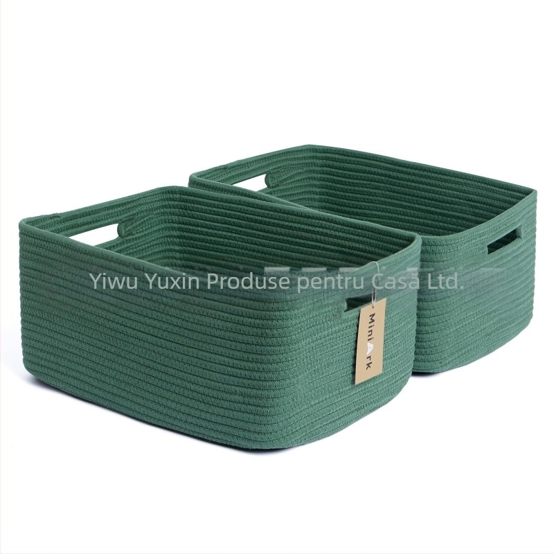 Yunxin AB-125B coș de depozitare din sfoară de bumbac – organizator multifuncțional pentru CD-uri, telecomenzi, papetărie, cosmetice și cărți