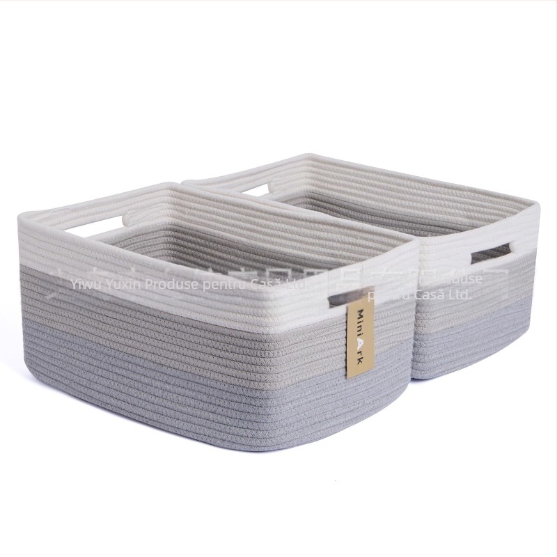 Yunxin AB-125B coș de depozitare din sfoară de bumbac – organizator multifuncțional pentru CD-uri, telecomenzi, papetărie, cosmetice și cărți
