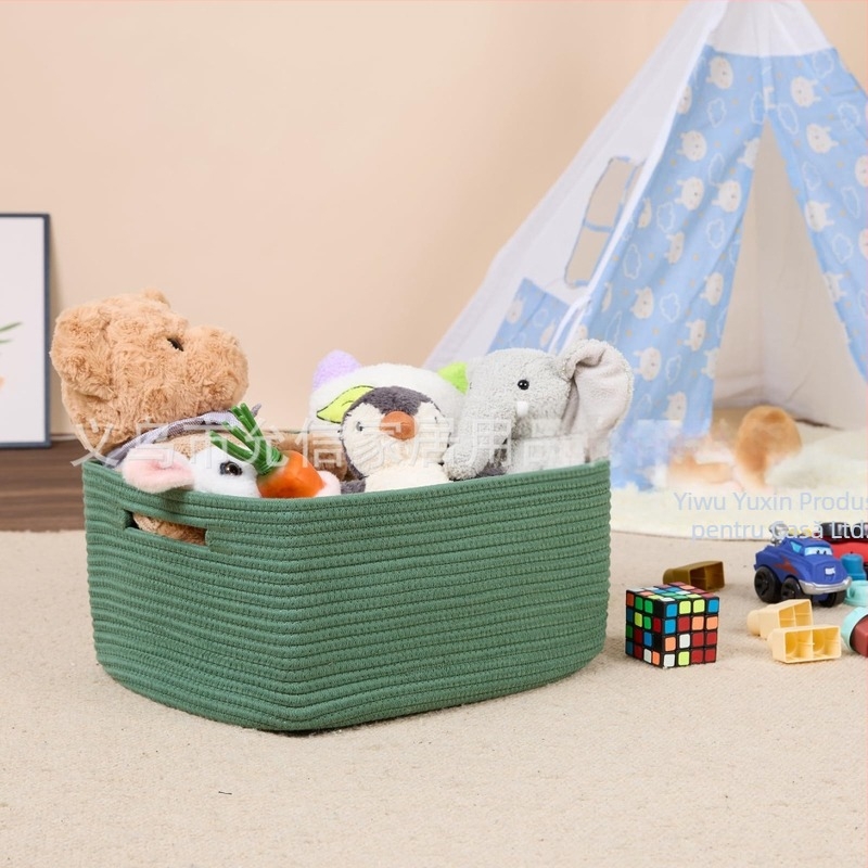 Yunxin AB-125B coș de depozitare din sfoară de bumbac – organizator multifuncțional pentru CD-uri, telecomenzi, papetărie, cosmetice și cărți