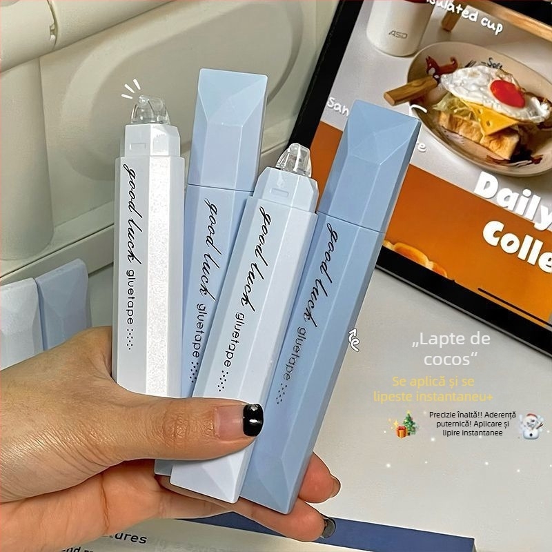 Duwu Lipire tip stilou cu puncte, design gradient, adeziv puternic dublu-fațetat, pentru caiete studențești și lucrări manuale