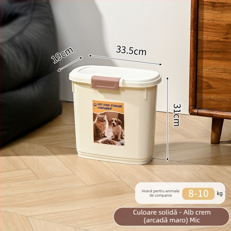 Container de depozitare a hranei pentru animale de companie – etanș, rezistent la umezeală și la insecte, 45L, din PP, pentru hrana pisicii și a câinelui