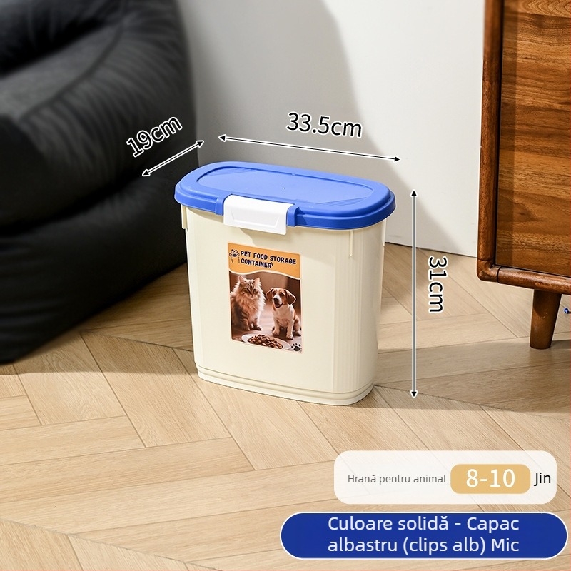 Container de depozitare a hranei pentru animale de companie – etanș, rezistent la umezeală și la insecte, 45L, din PP, pentru hrana pisicii și a câinelui