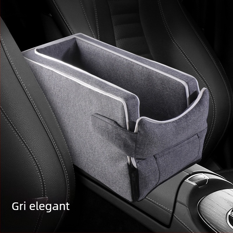 Scaun de siguranță pentru animale — Consolă centrală auto – umplutură pluș, suprafață textilă, universal pentru toate anotimpurile, design minimalist