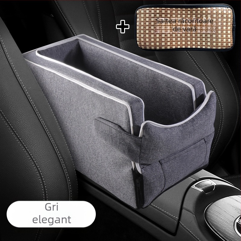 Scaun de siguranță pentru animale — Consolă centrală auto – umplutură pluș, suprafață textilă, universal pentru toate anotimpurile, design minimalist