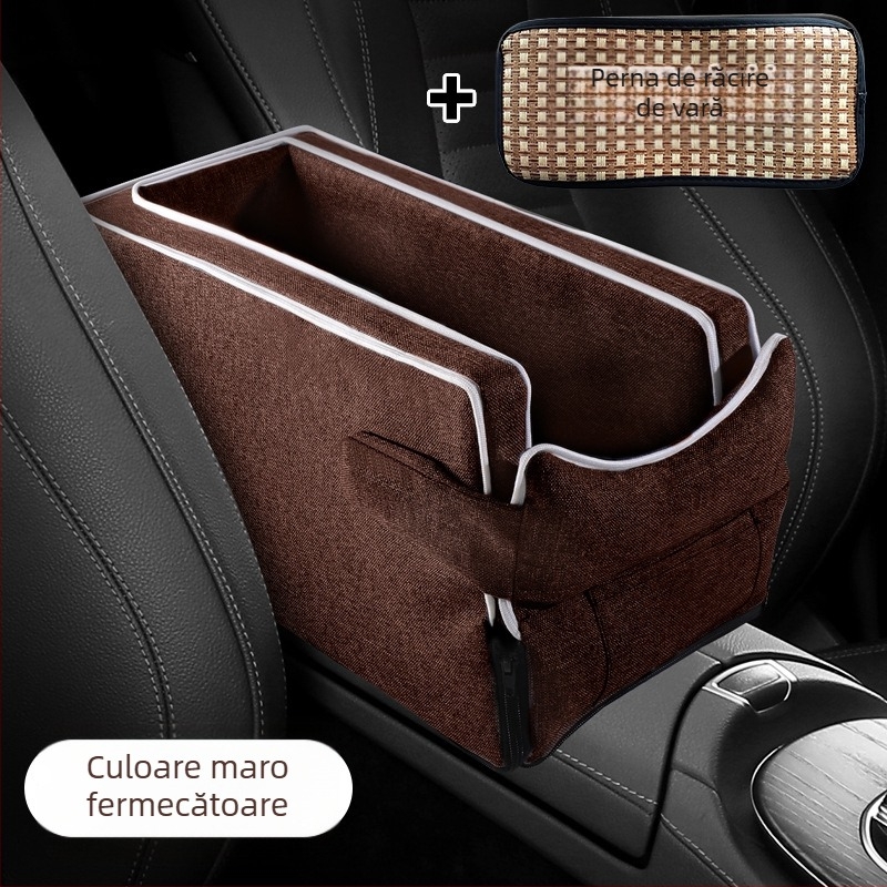 Scaun de siguranță pentru animale — Consolă centrală auto – umplutură pluș, suprafață textilă, universal pentru toate anotimpurile, design minimalist