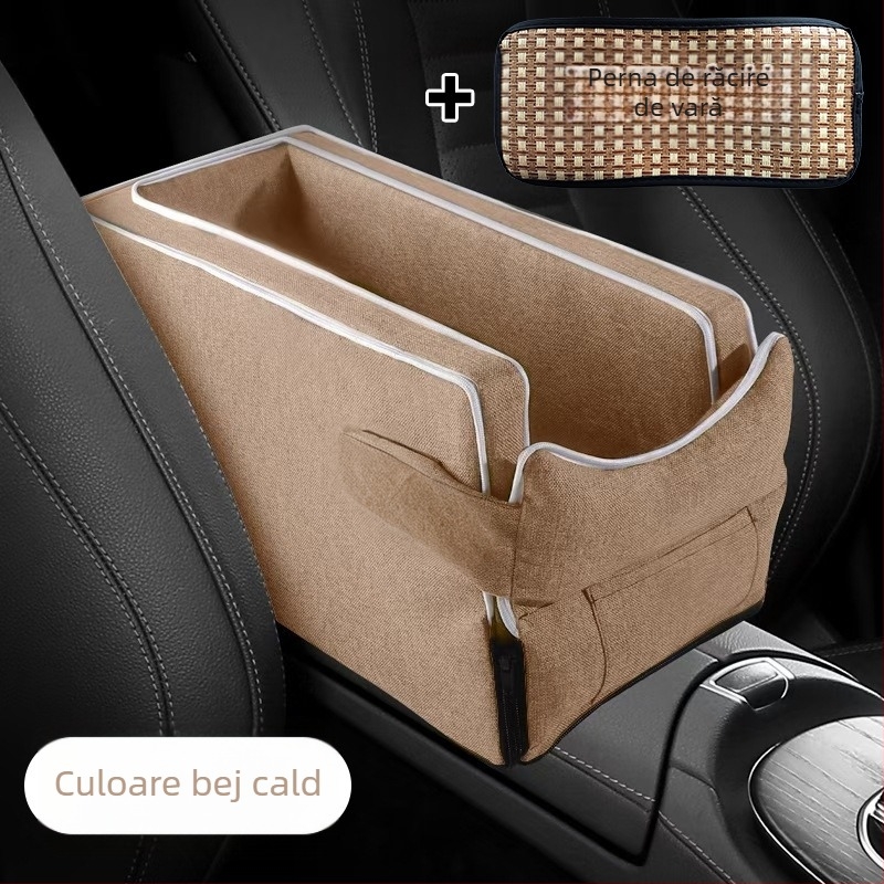 Scaun de siguranță pentru animale — Consolă centrală auto – umplutură pluș, suprafață textilă, universal pentru toate anotimpurile, design minimalist