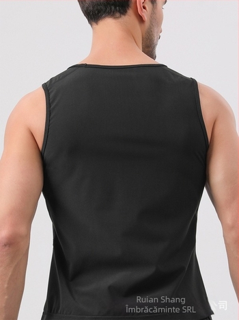 Vestă de antrenament, croială lejeră, pentru bărbați și femei; material poliester; textură milk silk; potrivită pentru mișcare, toate anotimpurile; cu inserții decorative