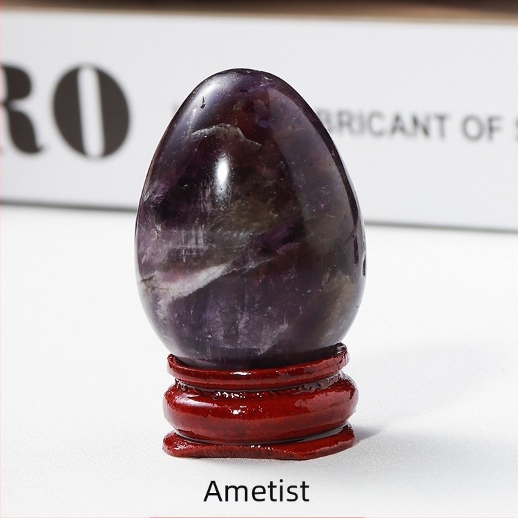 Ou de cristal natural pentru decor, formă ovală, șlefuire și polizare, personalizabil