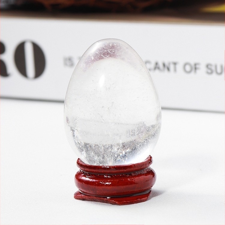Ou de cristal natural pentru decor, formă ovală, șlefuire și polizare, personalizabil