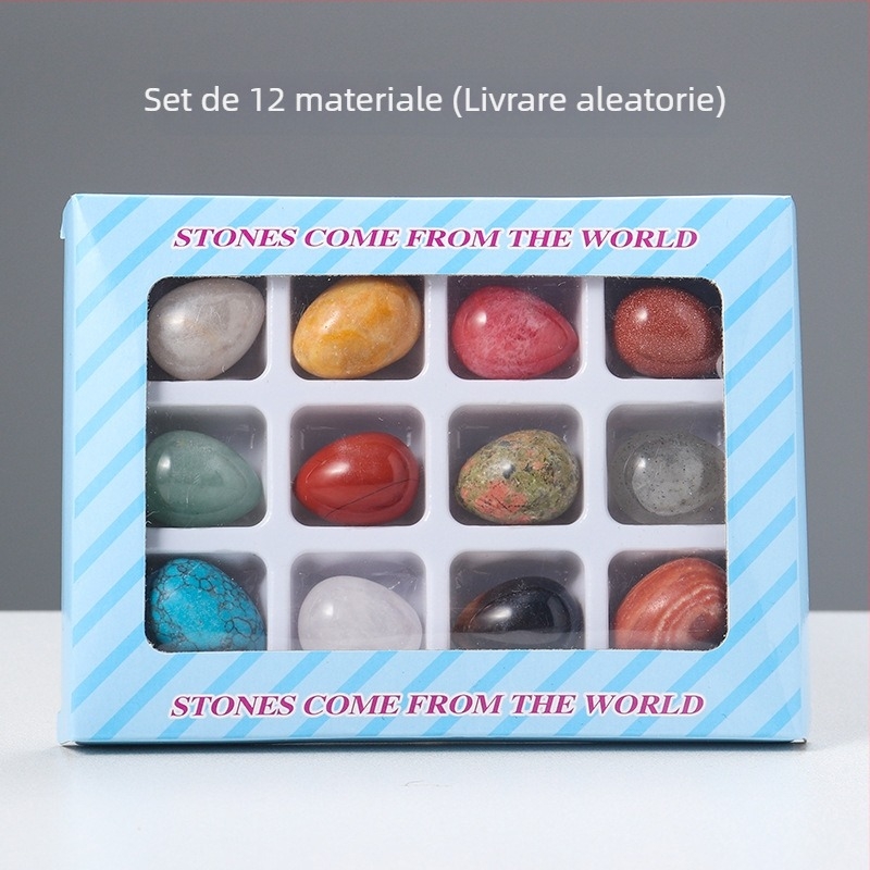 Ou de cristal natural pentru decor, formă ovală, șlefuire și polizare, personalizabil