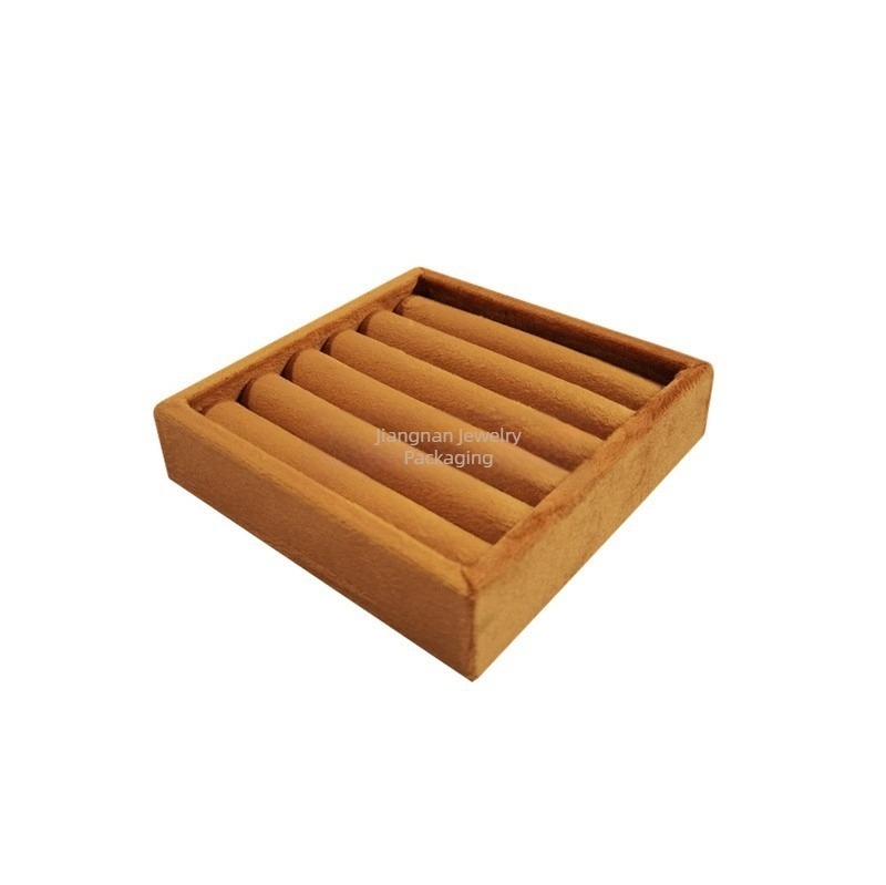 Tavă portabilă de afișare a inelelor cu husă de catifea dantelată, stil artistic, organizator pentru sertar de bijuterii — primăvara 2025