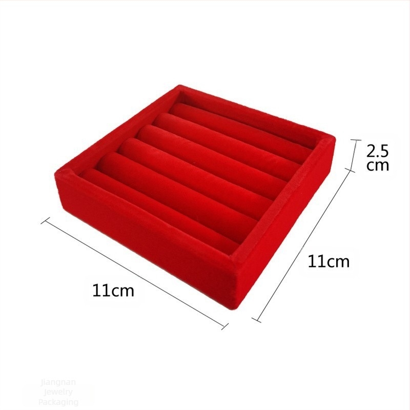 Tavă portabilă de afișare a inelelor cu husă de catifea dantelată, stil artistic, organizator pentru sertar de bijuterii — primăvara 2025