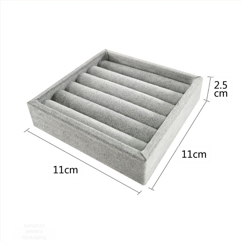 Tavă portabilă de afișare a inelelor cu husă de catifea dantelată, stil artistic, organizator pentru sertar de bijuterii — primăvara 2025