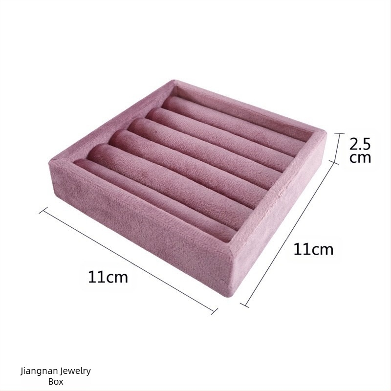 Tavă portabilă de afișare a inelelor cu husă de catifea dantelată, stil artistic, organizator pentru sertar de bijuterii — primăvara 2025