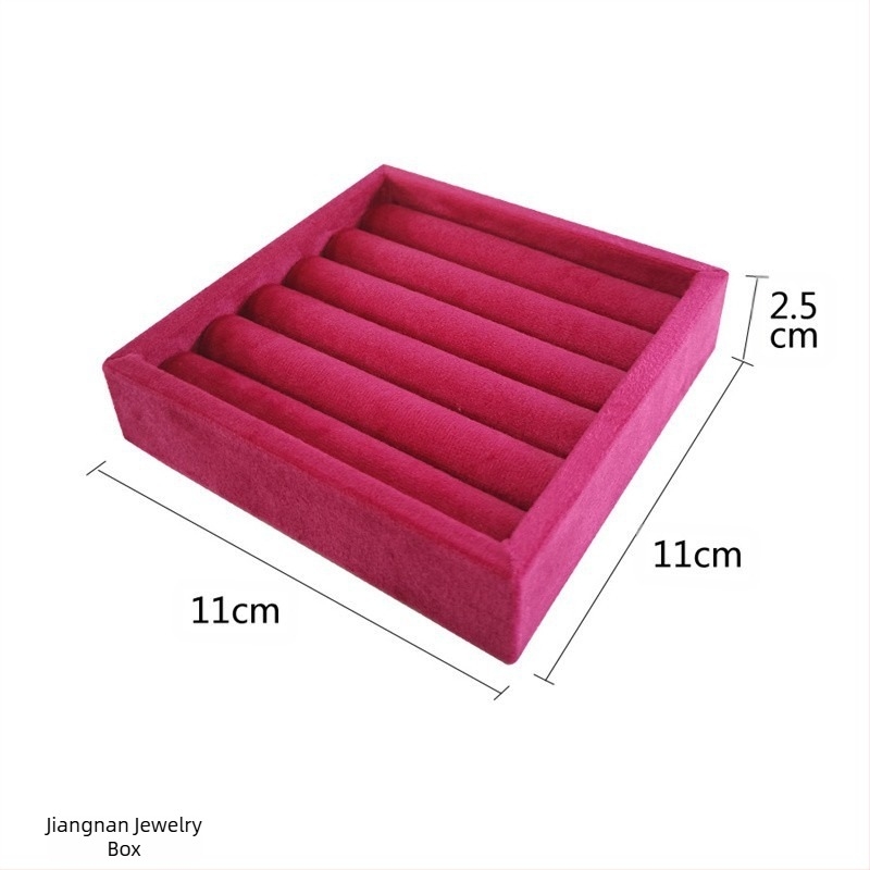 Tavă portabilă de afișare a inelelor cu husă de catifea dantelată, stil artistic, organizator pentru sertar de bijuterii — primăvara 2025