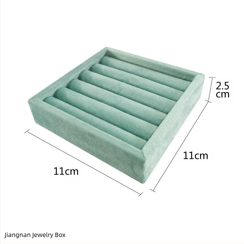 Tavă portabilă de afișare a inelelor cu husă de catifea dantelată, stil artistic, organizator pentru sertar de bijuterii — primăvara 2025