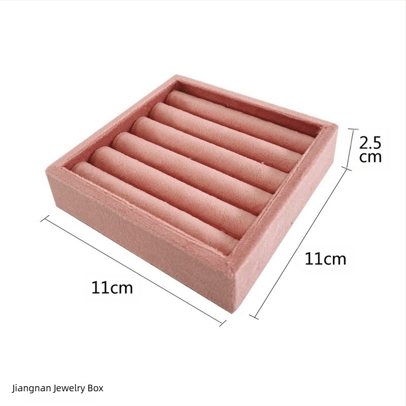 Tavă portabilă de afișare a inelelor cu husă de catifea dantelată, stil artistic, organizator pentru sertar de bijuterii — primăvara 2025