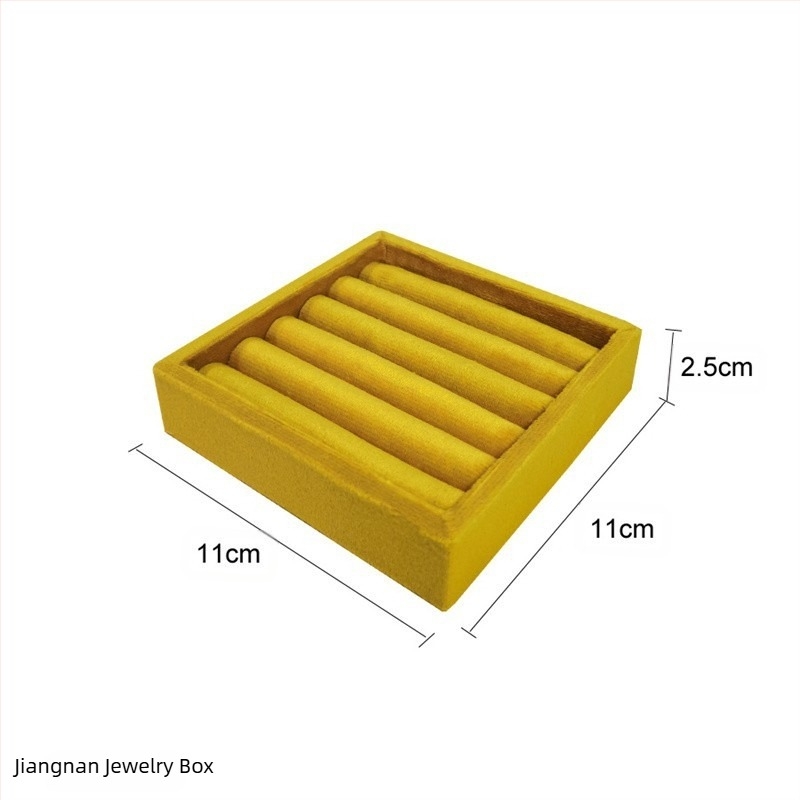 Tavă portabilă de afișare a inelelor cu husă de catifea dantelată, stil artistic, organizator pentru sertar de bijuterii — primăvara 2025