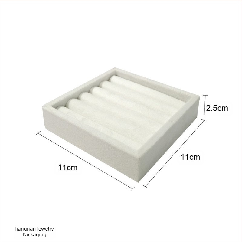 Tavă portabilă de afișare a inelelor cu husă de catifea dantelată, stil artistic, organizator pentru sertar de bijuterii — primăvara 2025